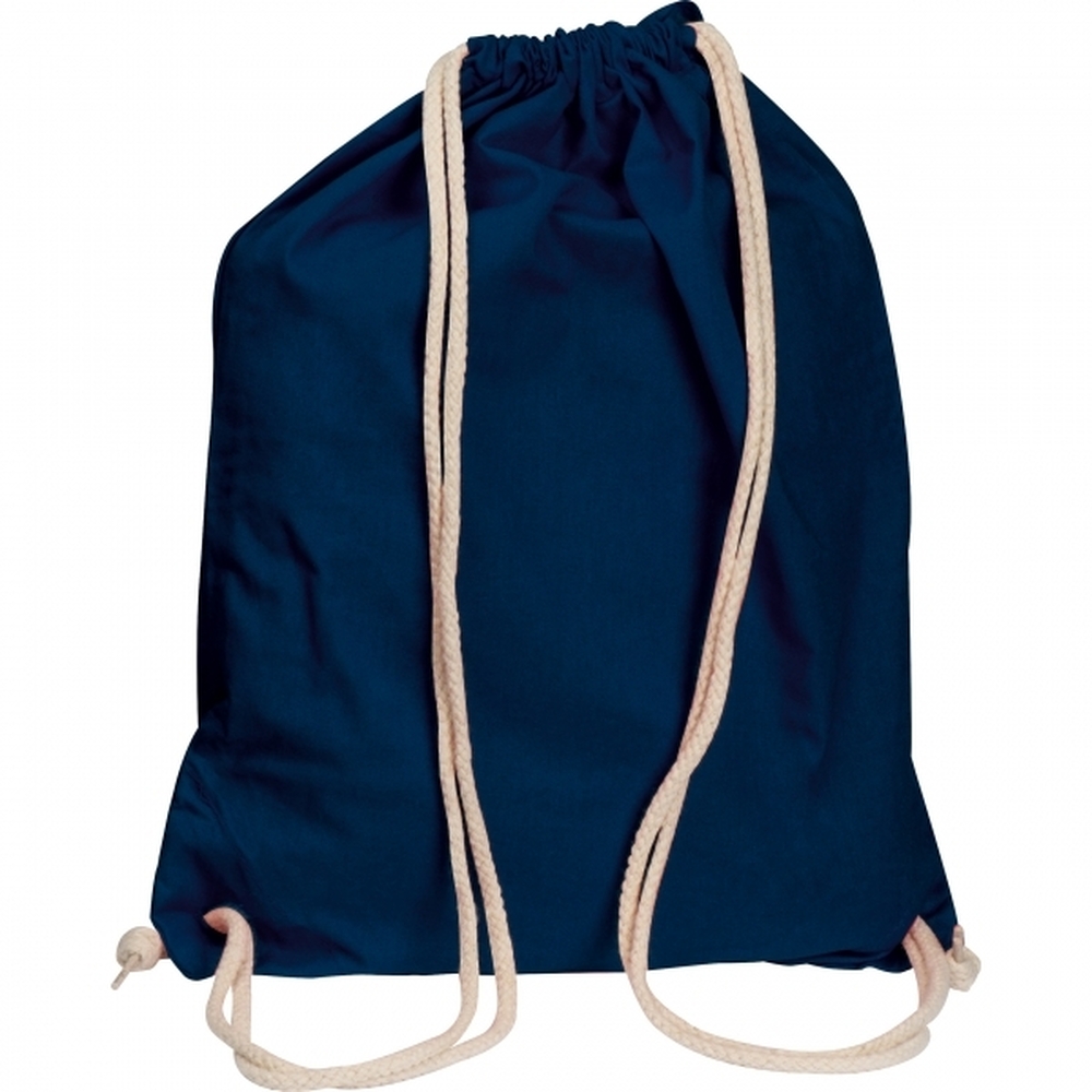 granatowy Worek sportowy bawełniany 140 g/m2 CARLSBAD – z logo