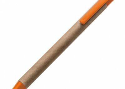 Długopis z tektury z recyklingu BRISTOL - z logo z własnym nadrukiem, kolor pomarańczowy