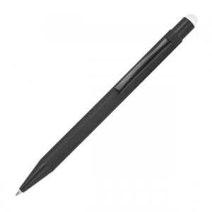 Długopis metalowy touch pen soft touch OHARA - z logo z własnym nadrukiem, kolor biały