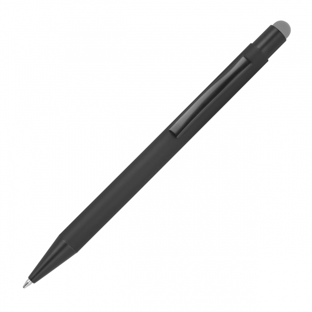 Długopis metalowy touch pen soft touch OHARA - z logo z własnym nadrukiem, kolor szary