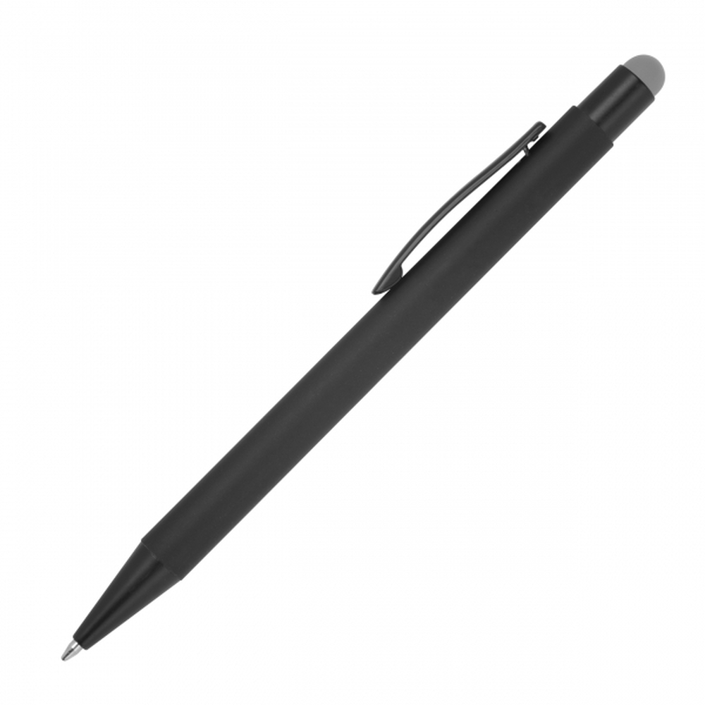 Długopis metalowy touch pen soft touch OHARA - z logo z własnym nadrukiem, kolor szary