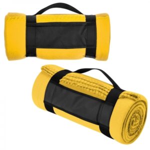 Koc z polaru NASHVILLE 170 g/m² - z logo z własnym nadrukiem, kolor żółty