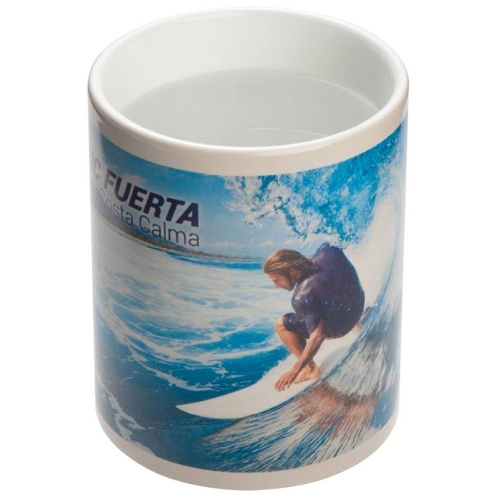 Kubek ceramiczny do sublimacji zmieniający kolor SIRMIONE 300 ml - z logo z własnym nadrukiem, kolor niebieski