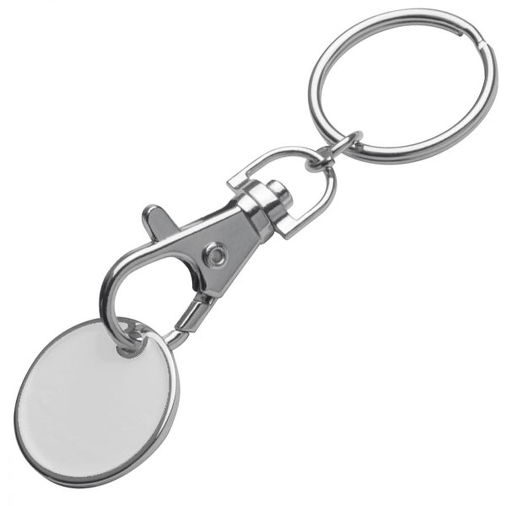 biały Brelok metalowy z żetonem ARRAS – z logo