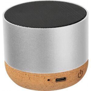 Głośnik bluetooth z aluminium z recyklingu BREST - z logo z własnym nadrukiem, kolor szary