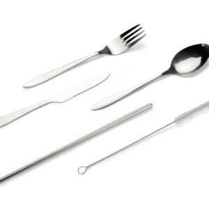 Zestaw sztućców ZUNA z własnym nadrukiem, kolor srebrny