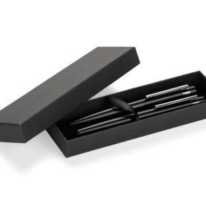 Zestaw piśmienniczy ZILE z własnym nadrukiem, kolor czarny
