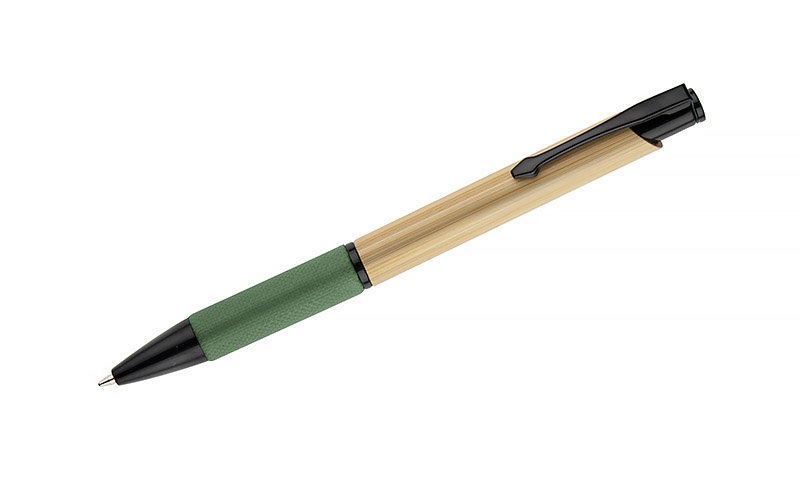 Długopis bambusowy NATU z własnym nadrukiem, kolor zielony