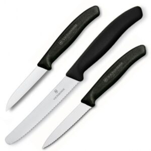 Zestaw 3 noży SwissClassic Victorinox - z logo z własnym nadrukiem, kolor czarny