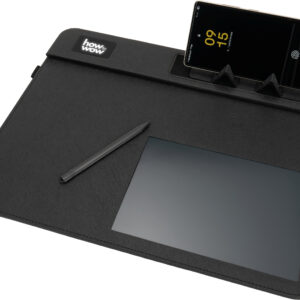 Podkładka pod mysz z ładowarką indukcyjną TAPIS Pierre Cardin - z logo z własnym nadrukiem, kolor czarny