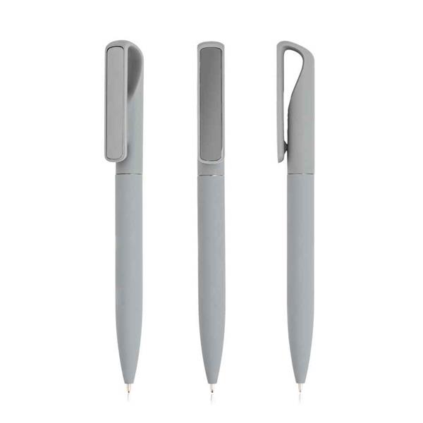 Długopis z lustrzanym klipsem / Merhon z własnym nadrukiem, kolor Light Grey
