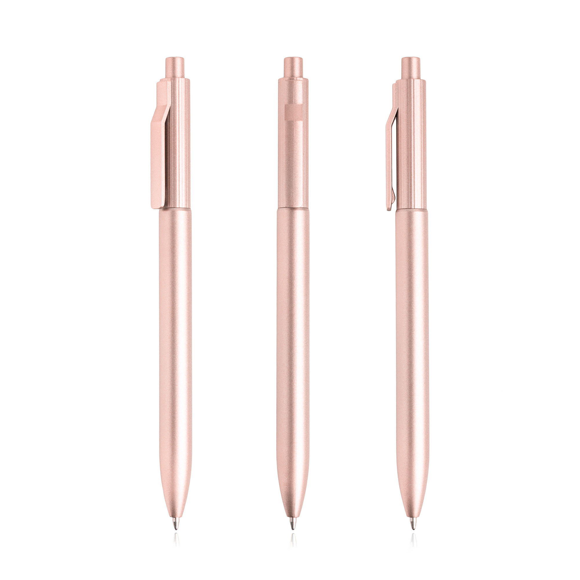 Długopis z recyklingowanego ABS / Metalisse z własnym nadrukiem, kolor Rose Gold