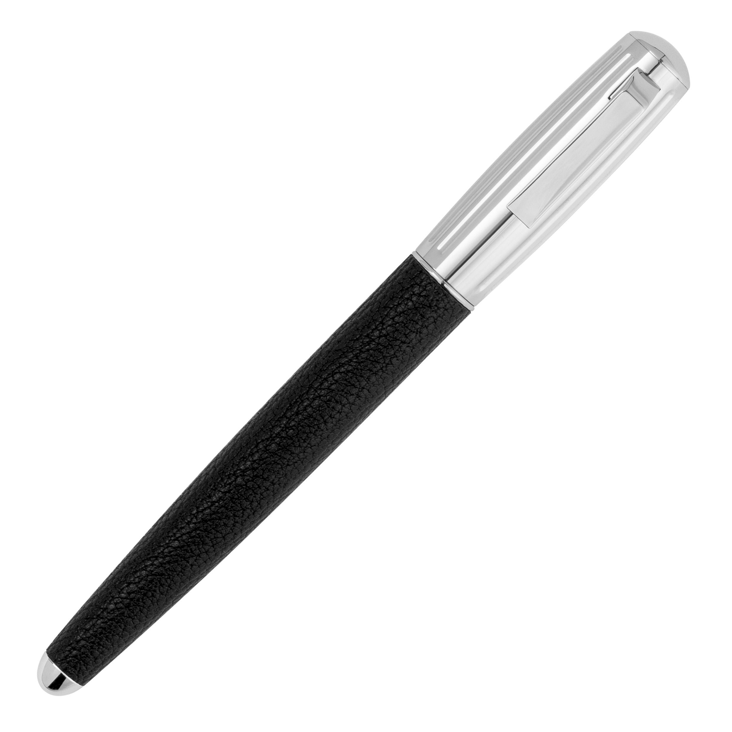Pióro kulkowe Pure Iconic Black z własnym nadrukiem, kolor Czarny