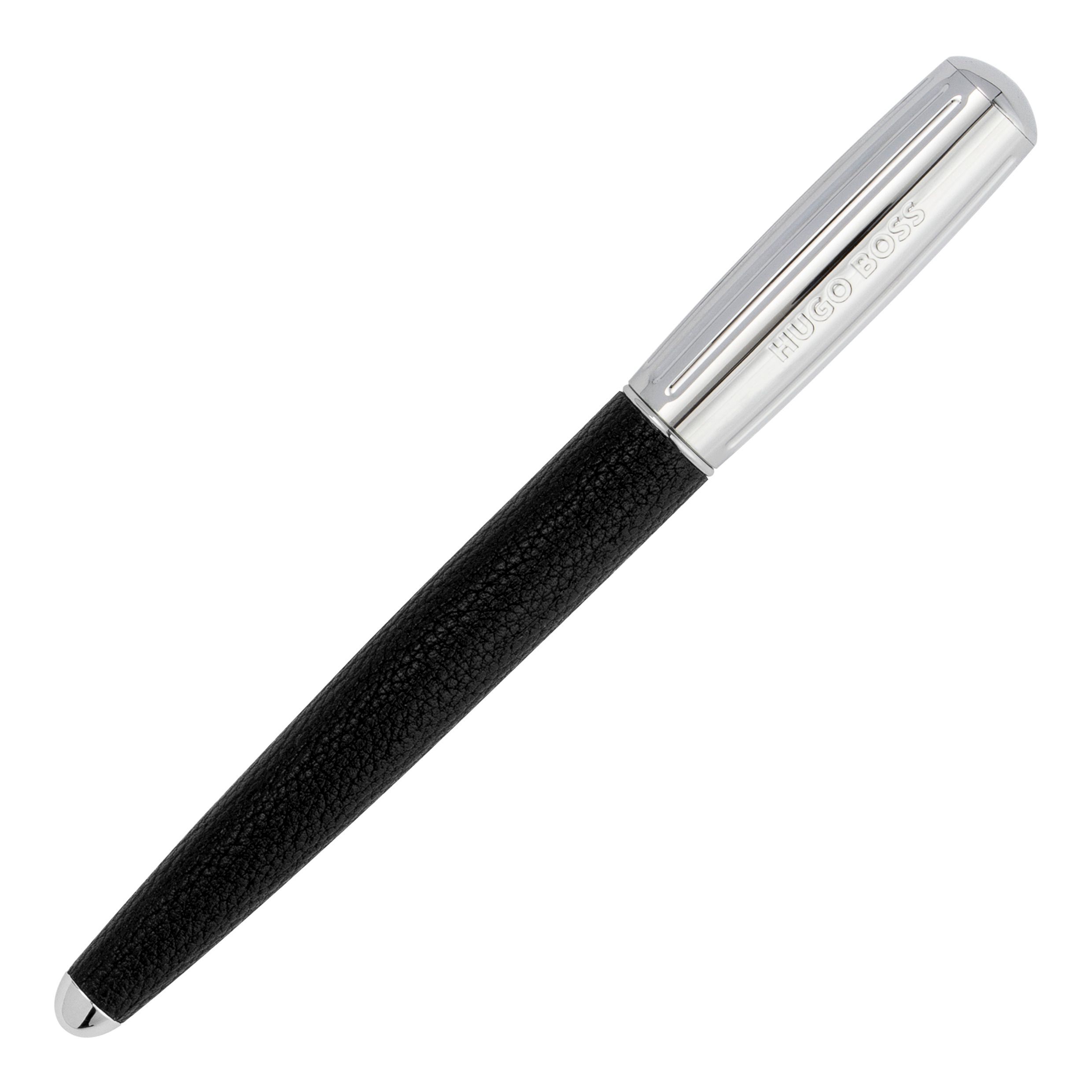 Pióro kulkowe Pure Iconic Black z własnym nadrukiem, kolor Czarny