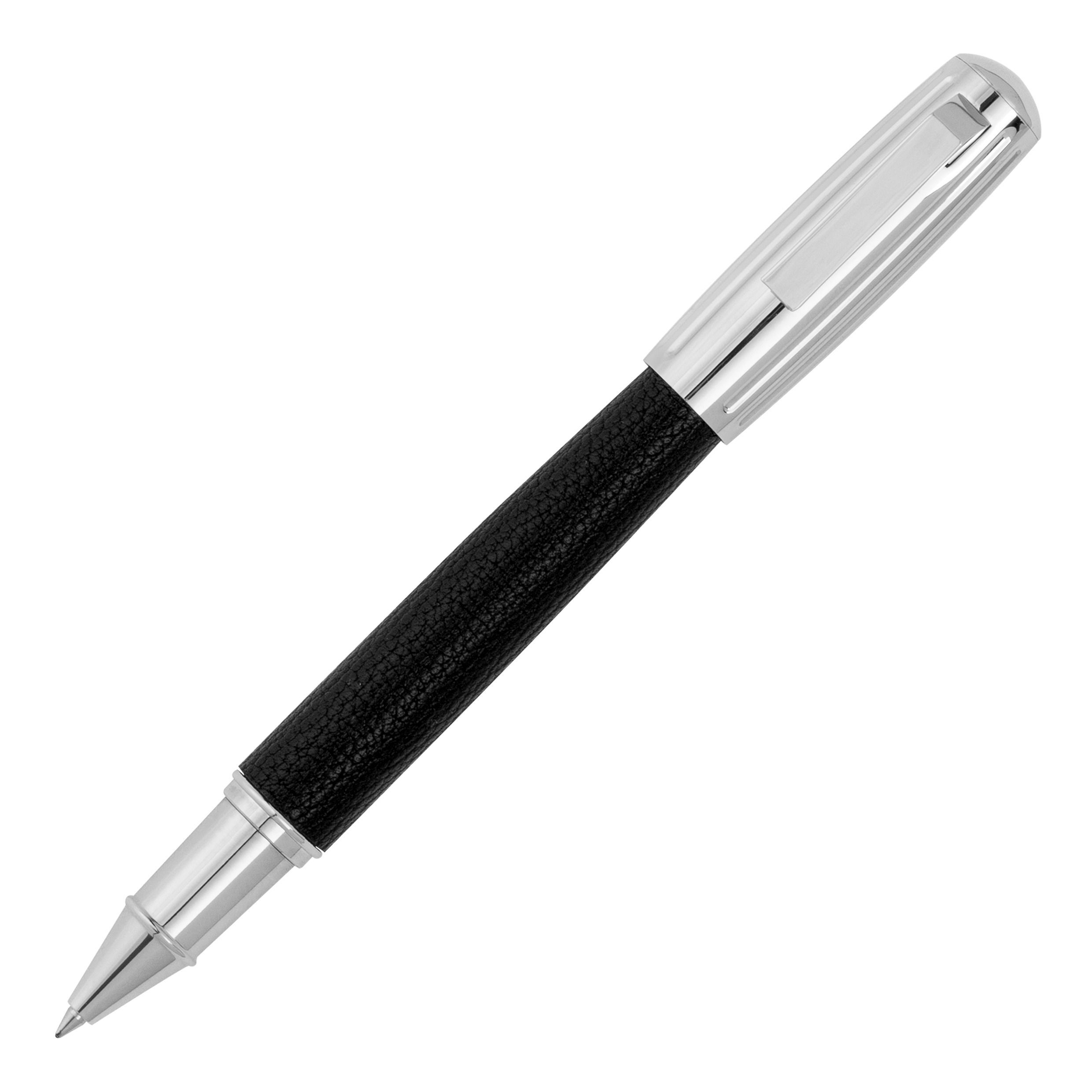 Pióro kulkowe Pure Iconic Black z własnym nadrukiem, kolor Czarny