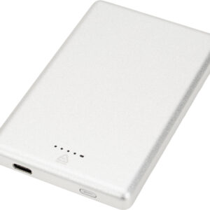 Power bank 5000 mAh z ładowarką indukcyjną Magsafe DONETSK - z logo z własnym nadrukiem, kolor szary