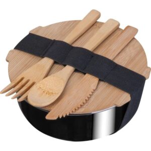 Lunch box GRAZ 700 ml - z logo z własnym nadrukiem, kolor czarny