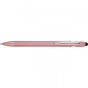 Długopis aluminiowy z recyklingu żelowy touch pen BELO HORIZONTE - z logo z własnym nadrukiem, kolor różowe złoto