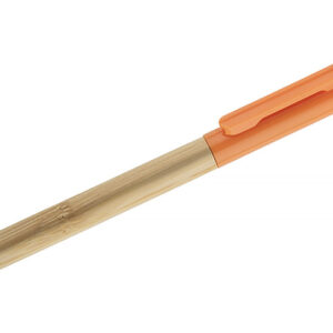 Długopis bambusowy TUFI z własnym nadrukiem, kolor pomarańczowy