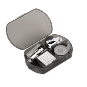 Zestaw przyborów biurowych DOCSY z własnym nadrukiem, kolor czarny