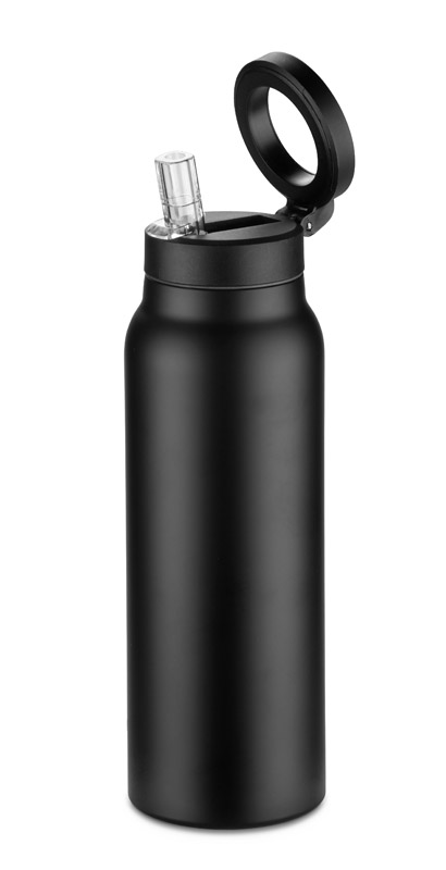 Butelka termiczna z uchwytem magnetycznym MAGHOLD 700 ml z własnym nadrukiem, kolor czarny