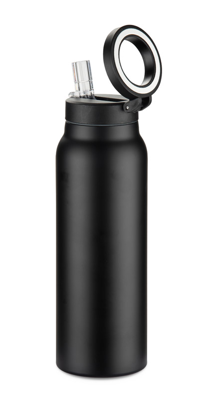 Butelka termiczna z uchwytem magnetycznym MAGHOLD 700 ml z własnym nadrukiem, kolor czarny