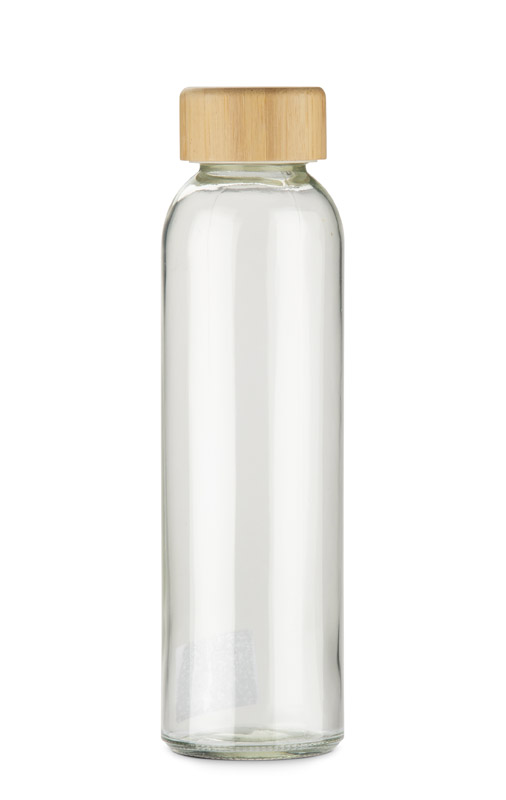 Butelka z recyklingowanego szkła VOSA 500 ml z własnym nadrukiem, kolor przezroczysty