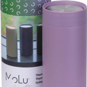 Kubek termiczny stalowy z recyklingu LE PORT MoLu 360 ml - z logo z własnym nadrukiem, kolor fioletowy