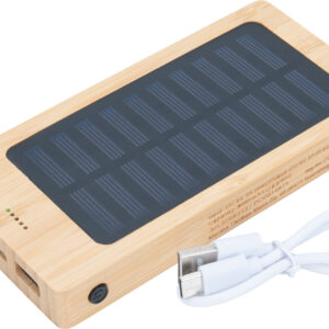 Power bank 8000 mAh BAKERSFIELD - z logo z własnym nadrukiem, kolor beżowy