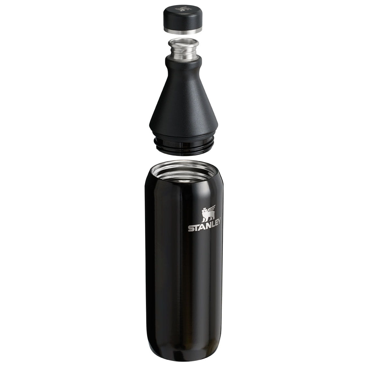 Stanley butelka All Day Slim 0.35 L z własnym nadrukiem, kolor Black Gloss