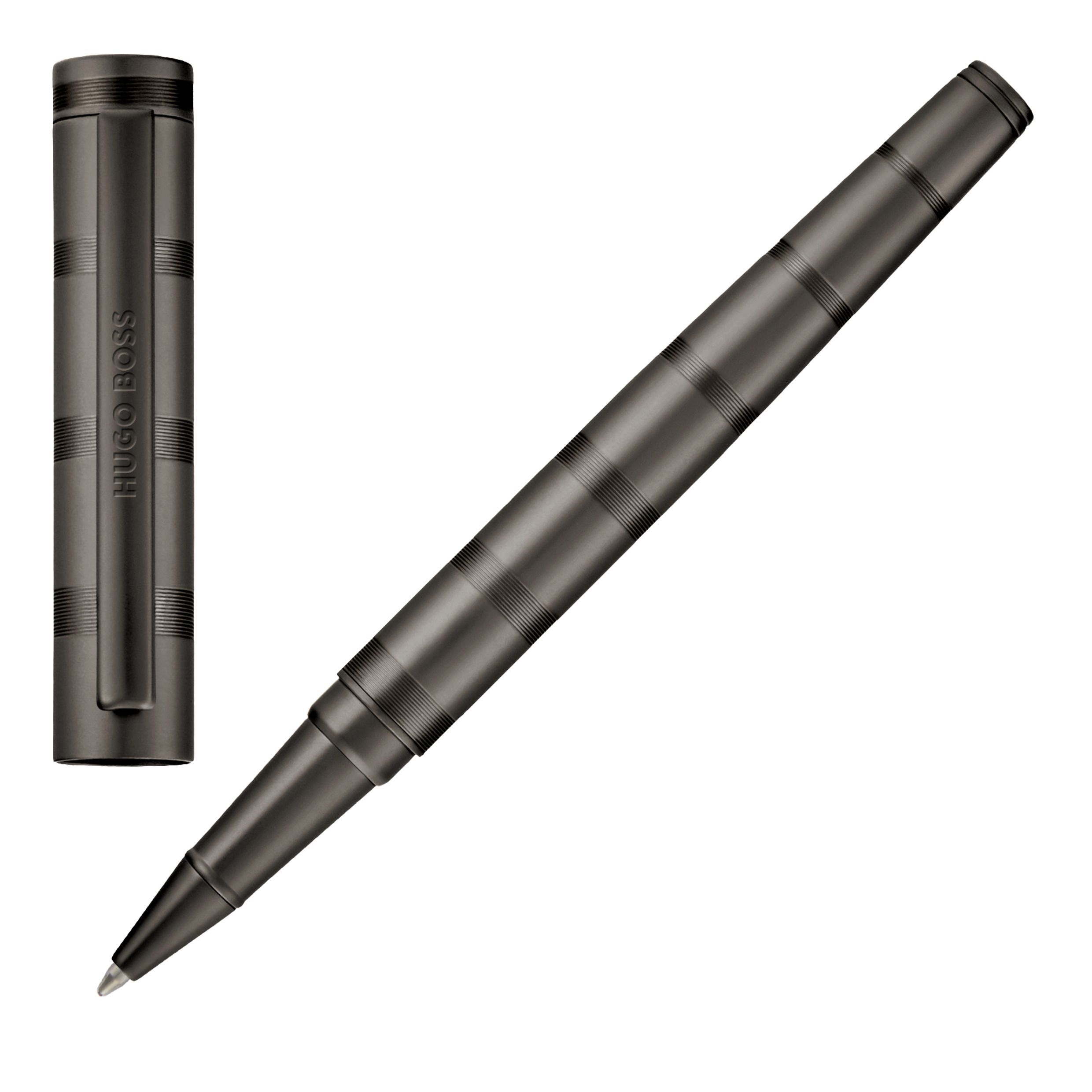 Pióro kulkowe Loop Stripes Gun z własnym nadrukiem, kolor Szary