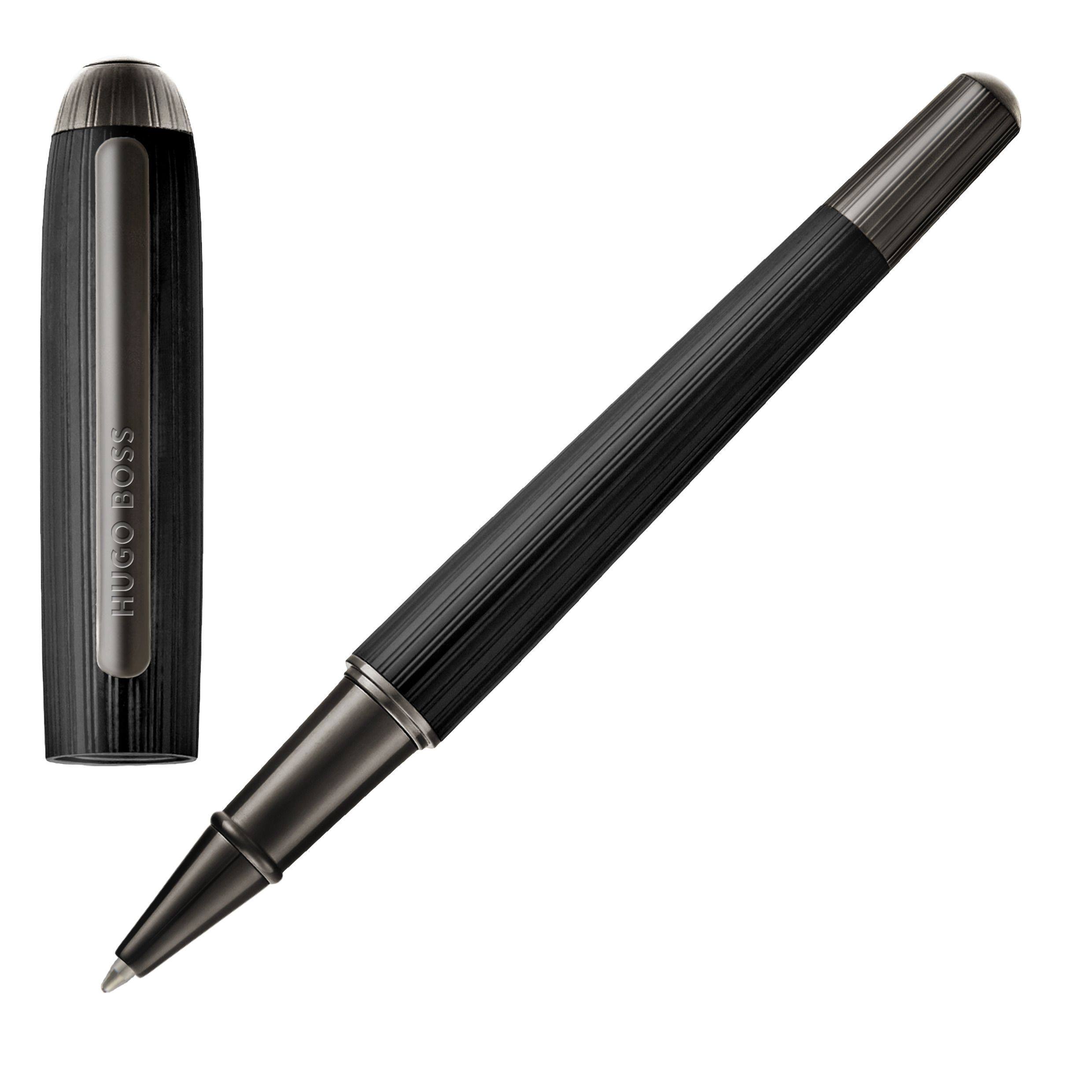 Pióro kulkowe Contour Pinstripe z własnym nadrukiem, kolor Czarny