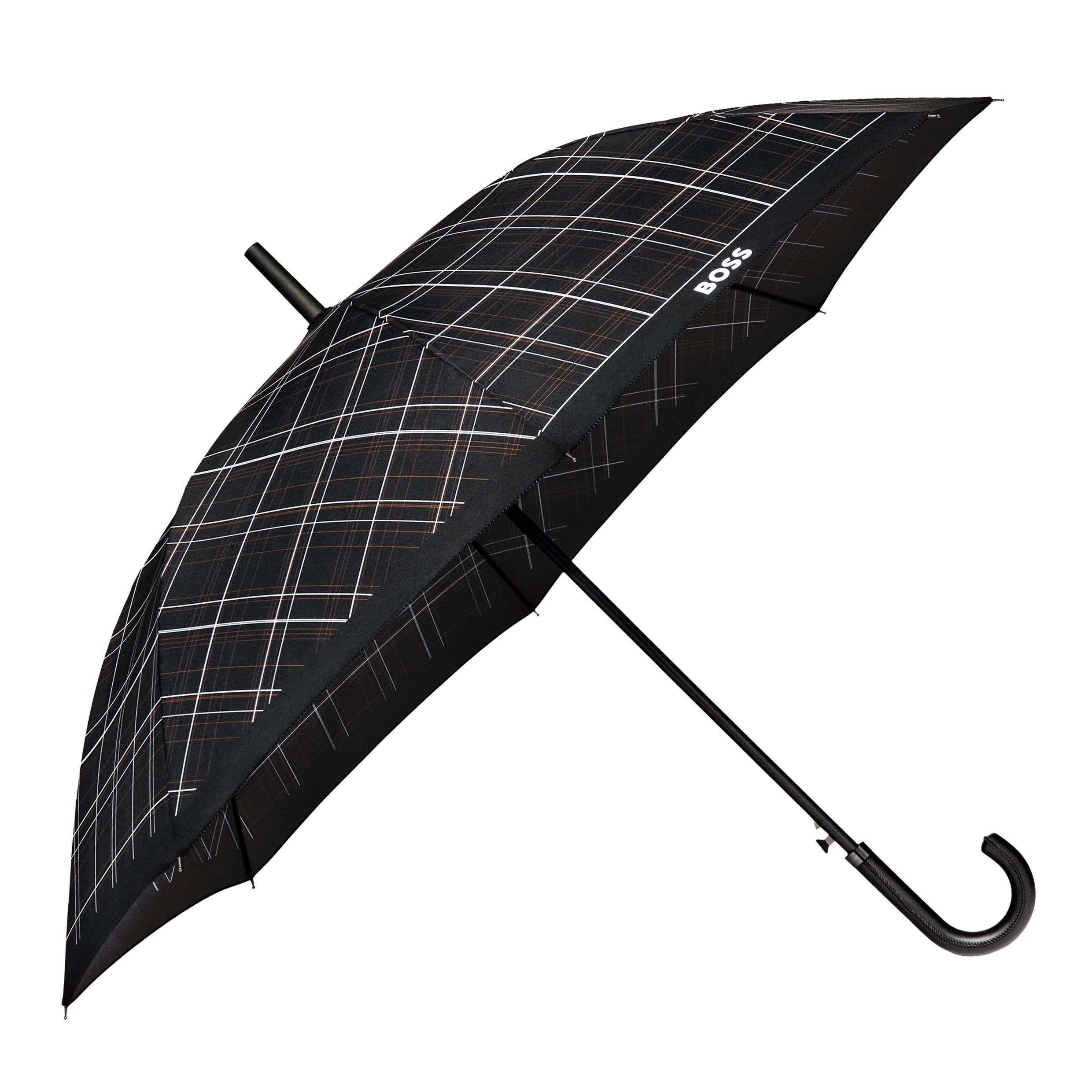 Parasol Checkered Czarny z własnym nadrukiem, kolor Czarny
