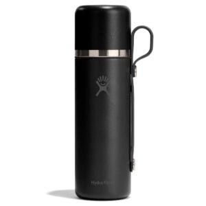 828 ML HOT FLASK AND CUP BLACK z własnym nadrukiem, kolor Czarny