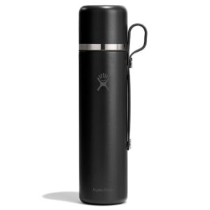 1063 ML HOT FLASK AND CUP BLACK z własnym nadrukiem, kolor Czarny