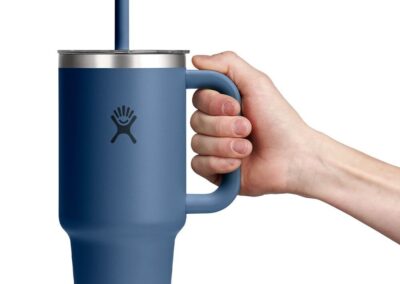 946 ML TRAVEL TUMBLER CLEAR LID HARBOR BLUE z własnym nadrukiem, kolor Harbor Blue