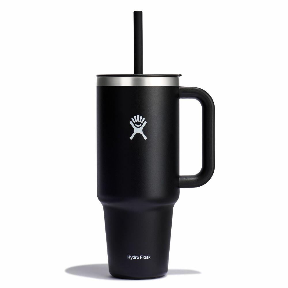 1183 ML TRAVEL TUMBLER CLEAR LID BLACK z własnym nadrukiem, kolor Czarny