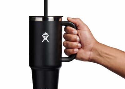 1183 ML TRAVEL TUMBLER CLEAR LID BLACK z własnym nadrukiem, kolor Czarny