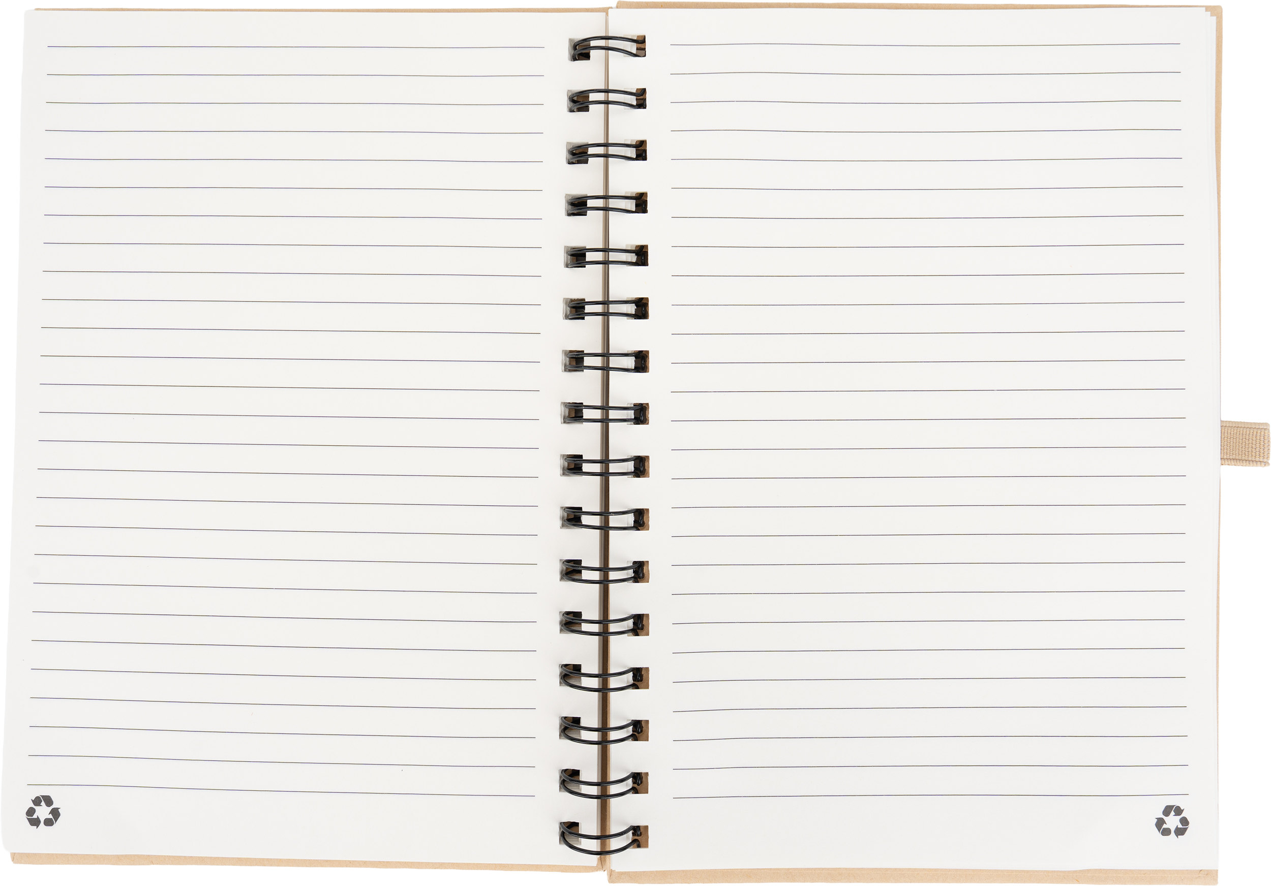 Notes A5 w linie z papieru z recyklingu SILKEBORG - z logo z własnym nadrukiem, kolor beżowy