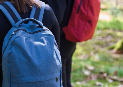 Plecak na laptopa rPET RIMINI - z logo z własnym nadrukiem, kolor szary