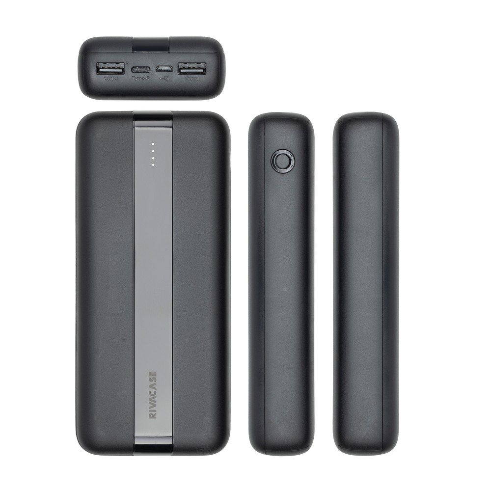 Power Bank VA2081 20000 mAh RIVACASE - z logo z własnym nadrukiem, kolor czarny