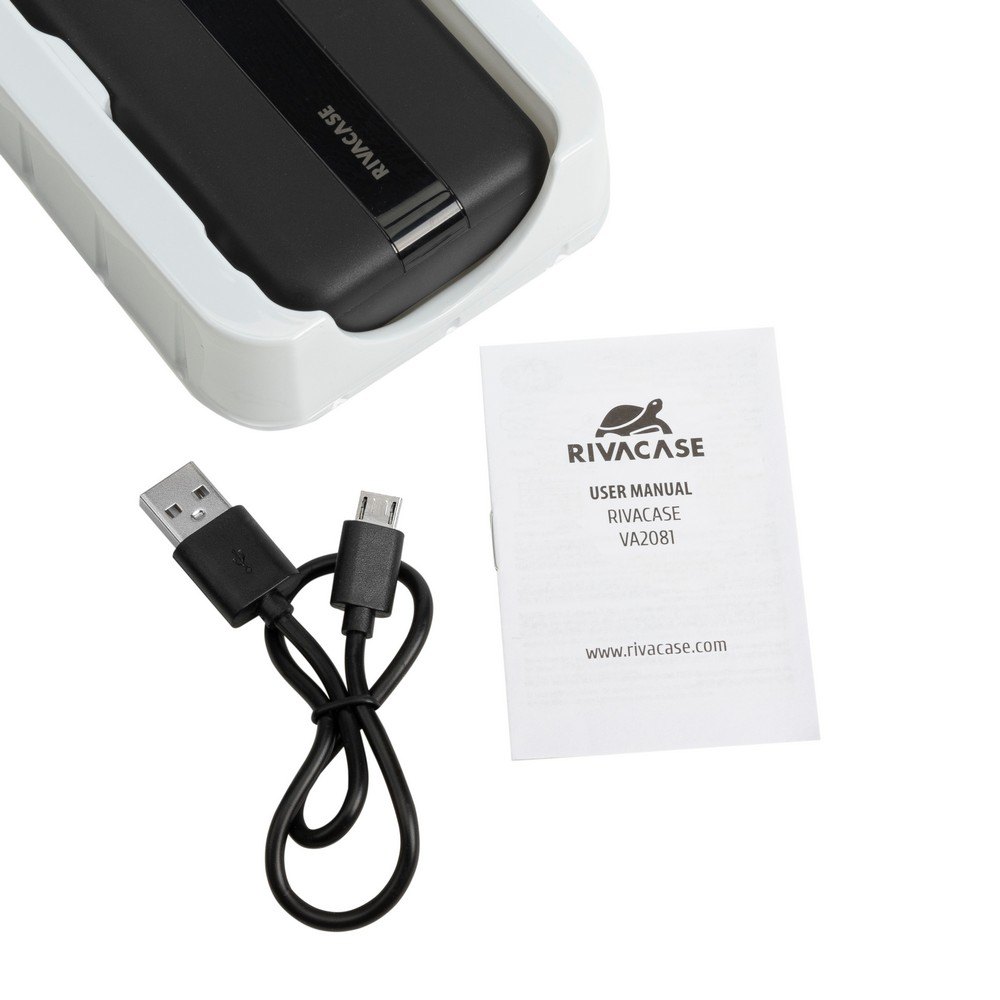 Power Bank VA2081 20000 mAh RIVACASE - z logo z własnym nadrukiem, kolor czarny