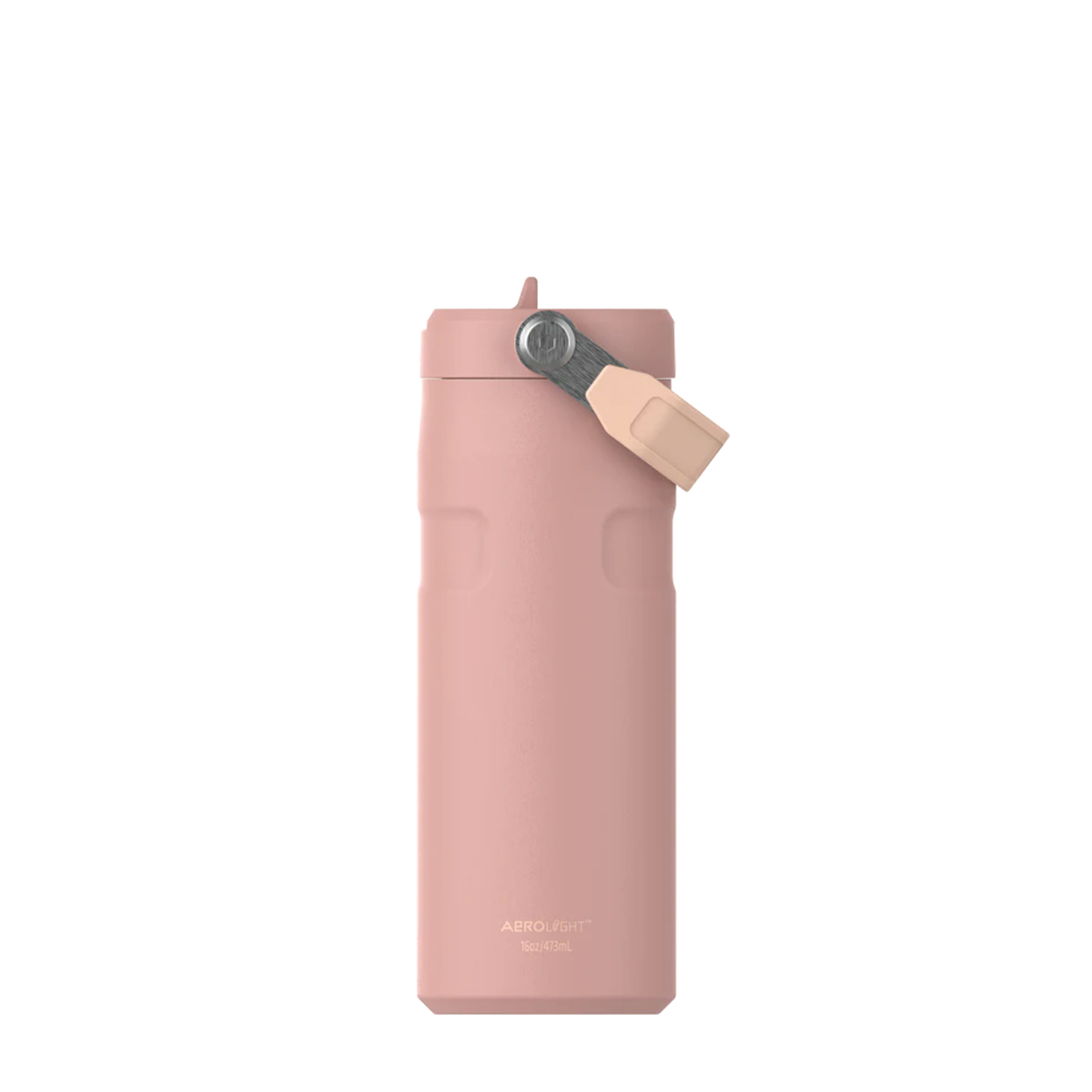 Butelka The IceFlow Bottle Flip Straw 2.0 0.47L z własnym nadrukiem, kolor Peach Rose