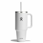 Biały 1183 ML TRAVEL TUMBLER CLEAR LID WHITE