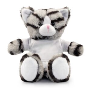 Pluszowy kot | Merlin z własnym nadrukiem, kolor szary