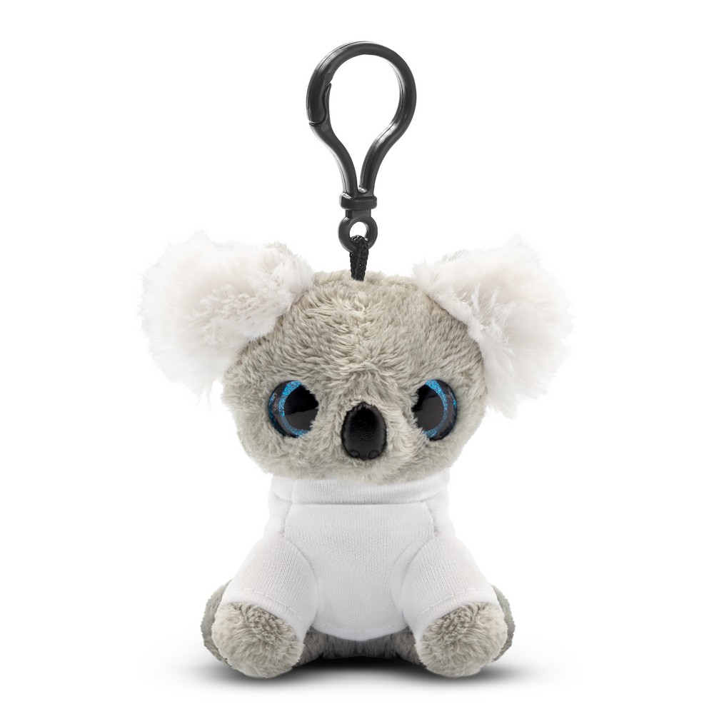 Pluszowy miś koala, zawieszka | Kevin z własnym nadrukiem, kolor szary