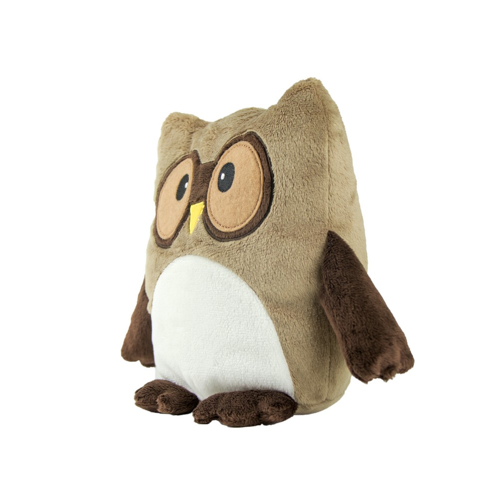 Pluszowa poduszka, sowa | Professowl z własnym nadrukiem, kolor jasnobrązowy