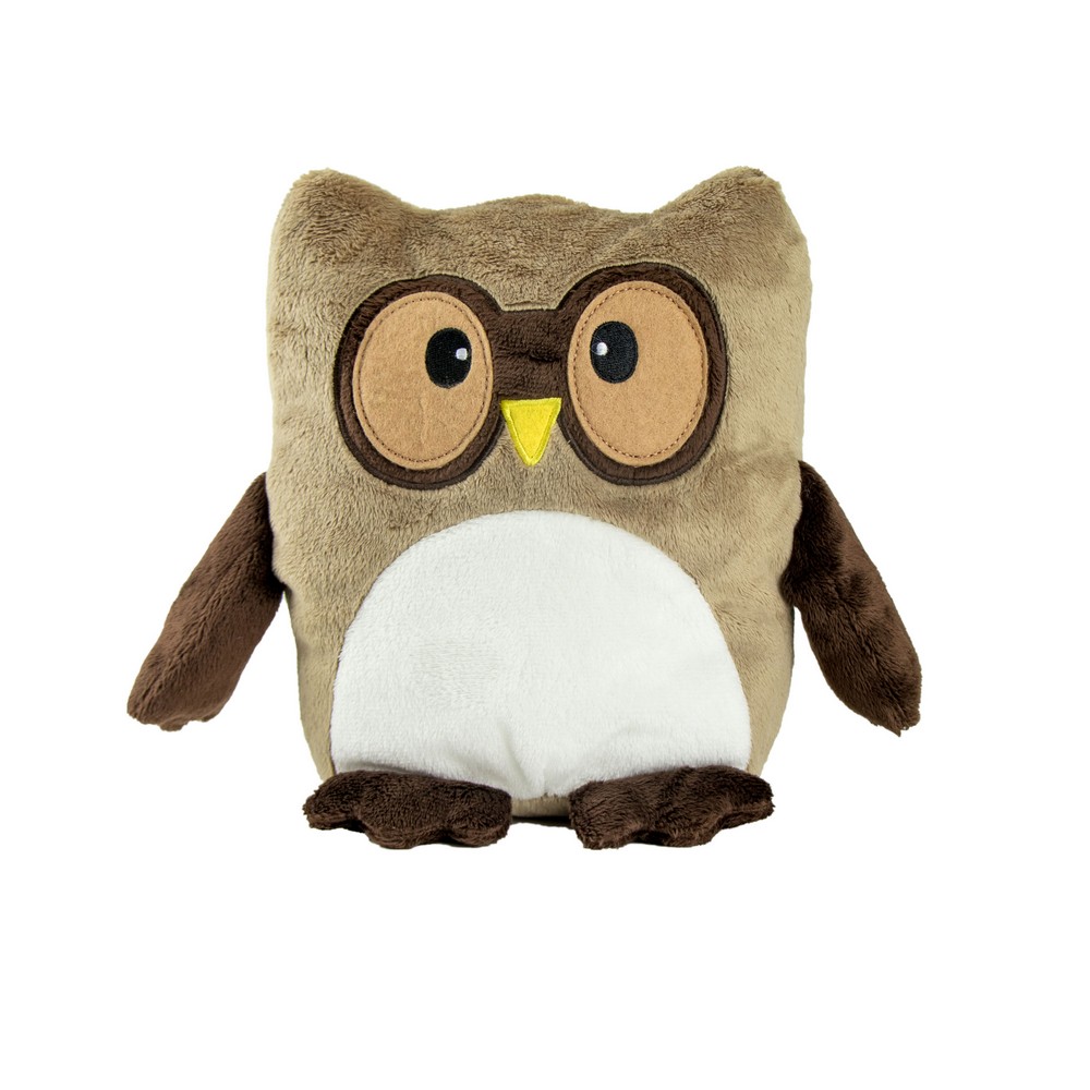 Pluszowa poduszka, sowa | Professowl z własnym nadrukiem, kolor jasnobrązowy