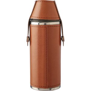 Piersiówka 230 ml z własnym nadrukiem, kolor brązowy