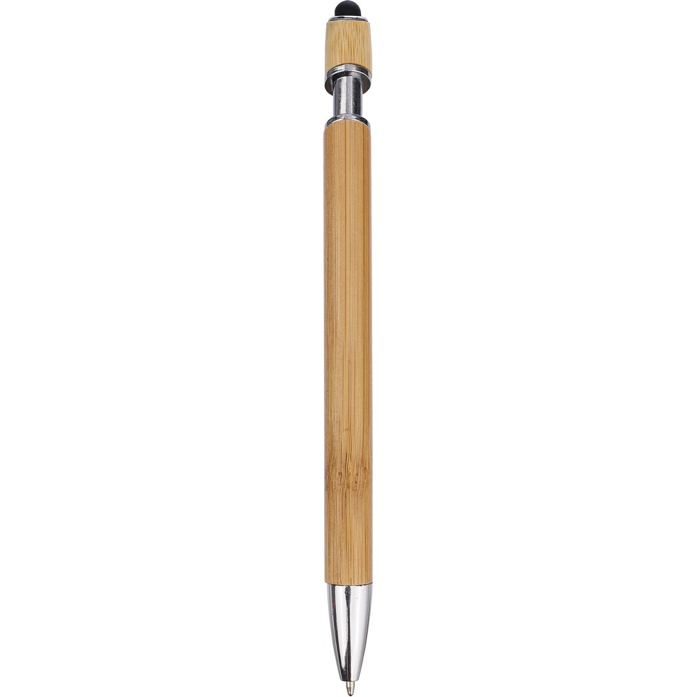 Bambusowy długopis, touch pen z własnym nadrukiem, kolor czarny